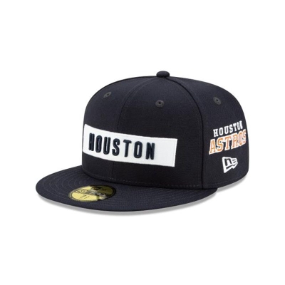 Blue Houston Astros Hat - New Era MLB Boxed Wordmark 59FIFTY Fitted Caps USA6285173